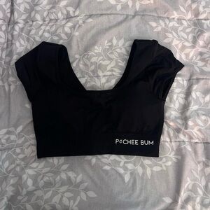 Pochee Bum Black Crop Top